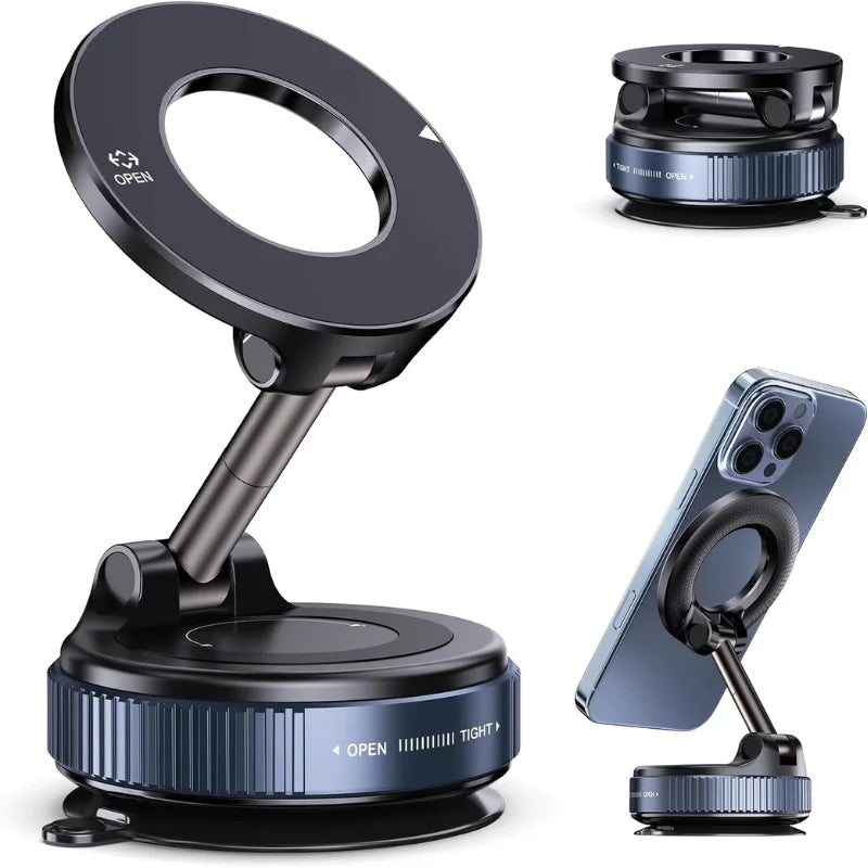 Foldable Magnetic Car Phone Holder | 360° Rotating Suction Mount | Universal