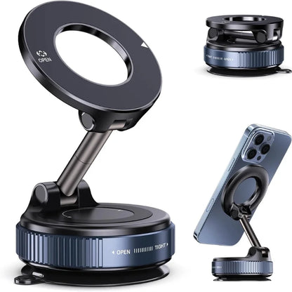 Foldable Magnetic Car Phone Holder | 360° Rotating Suction Mount | Universal