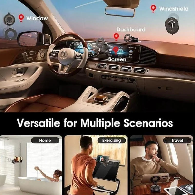 Foldable Magnetic Car Phone Holder | 360° Rotating Suction Mount | Universal